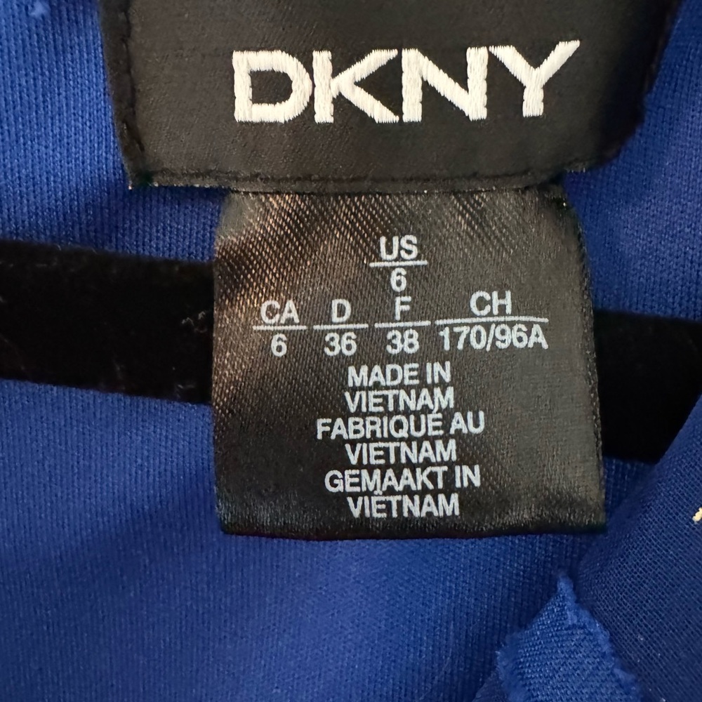 DKNY Women’s Royal Blue Dress with Gold Accents PTP 16” - Picture 2 of 12